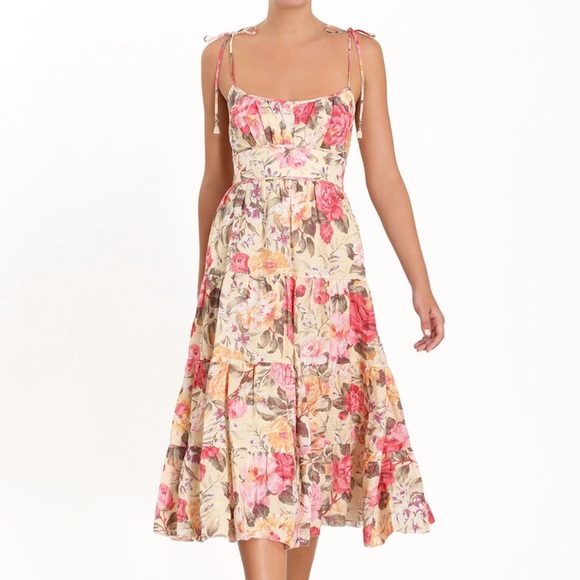 Zimmermann Dresses & Skirts - Zimmermann Floral Midi Dress Size 1